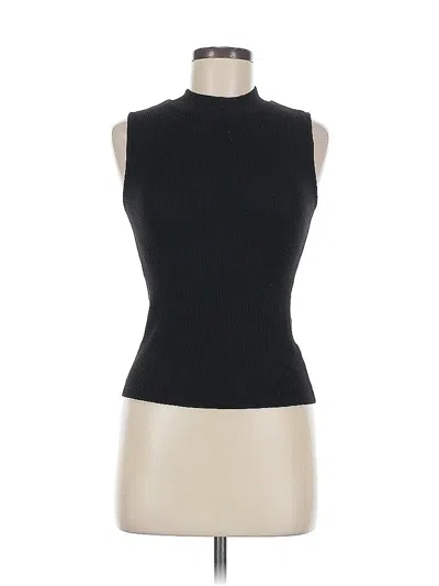 Pre-owned Subdued Sleeveless Top Black High Neck Tops