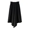 Subin Hahn Women's Wide Flare High Waisted Trousers In Black Pinstripe Wool In Black