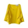 Subin Hahn Women's Yellow / Orange Belle Blouse In Yellow Wool Twill In Yellow/orange