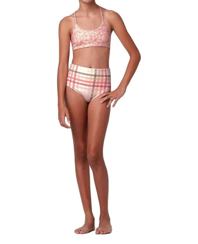 Submarine Girl's Highs And Lows Gingham Bikini In Pink