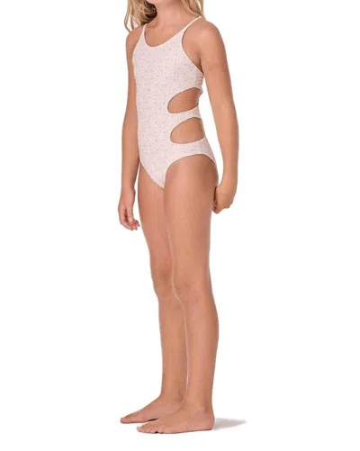 Submarine Kids' Girls' Vacation Mode One Piece In Bloom Cream In Pink
