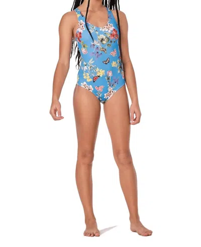 Submarine Kid's Not Too Basic Forest Royal One Piece In Blue