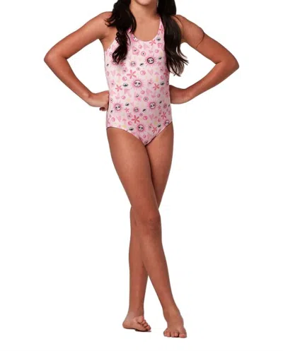 Submarine Kids' Not Too Basic Swimsuit In Happy Hippie Pink