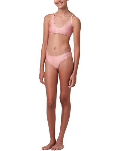 Submarine Kids' Stitched Bikini Set In Pink
