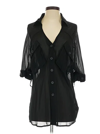 Pre-owned Suboo 3/4 Sleeve Button Down Shirt In Black