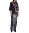 Suboo Ava Lace Sequin Cape Sleeve Maxi Dress In Black In Black