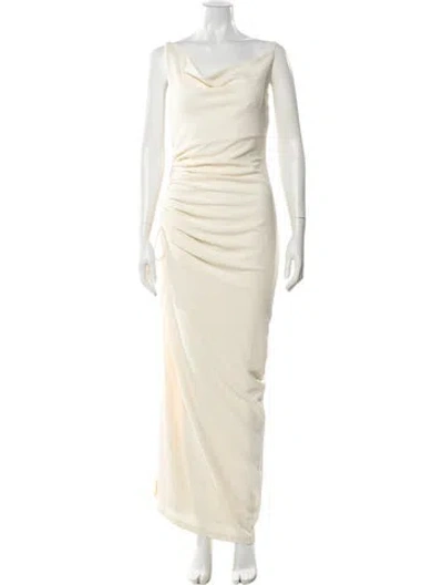 Pre-owned Suboo Cowl Neck Long Dress In Neutral