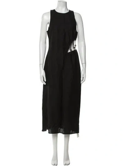 Pre-owned Suboo Crew Neck Long Dress In Black
