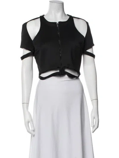Pre-owned Suboo Crew Neck Short Sleeve Crop Top In Black