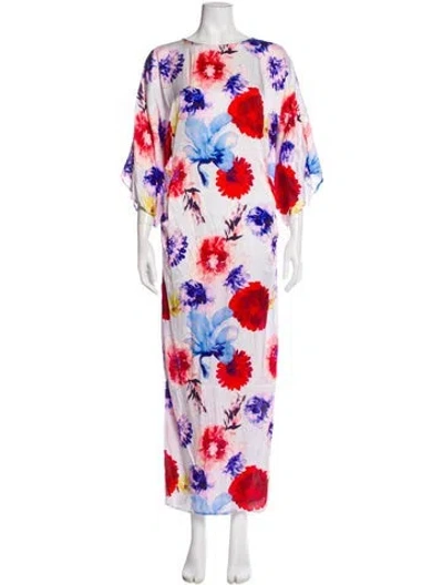 Pre-owned Suboo Floral Print Long Dress In Multi