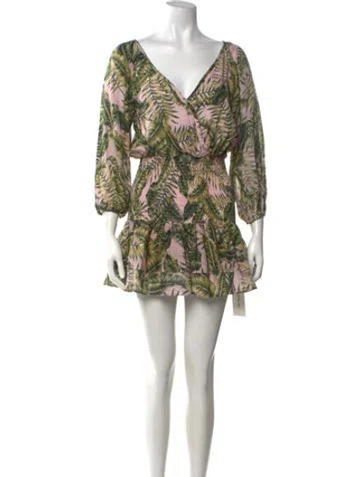 Pre-owned Suboo Floral Print Mini Dress In Green
