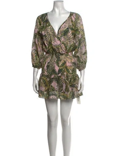 Pre-owned Suboo Floral Print Mini Dress In Green