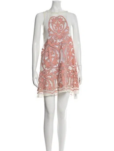 Pre-owned Suboo Lace Pattern Mini Dress In Pink