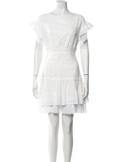 Pre-owned Suboo Lace Pattern Mini Dress In White