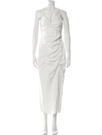 Pre-owned Suboo Linen Long Dress In White
