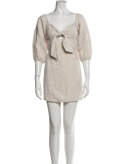 Pre-owned Suboo Linen Mini Dress In Gray