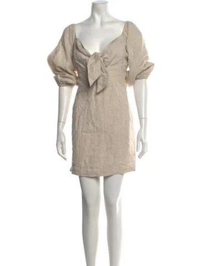 Pre-owned Suboo Linen Mini Dress In Neutrals