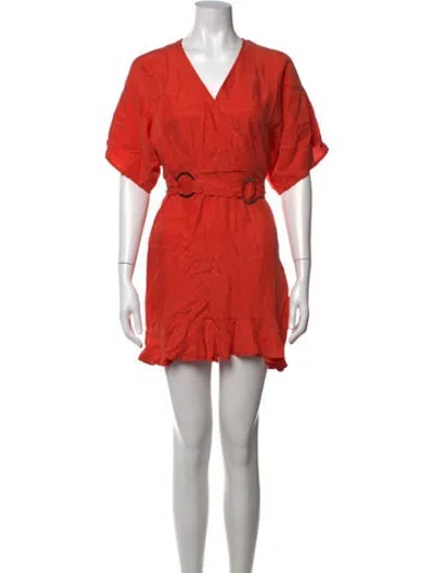 Pre-owned Suboo Linen Mini Dress In Orange