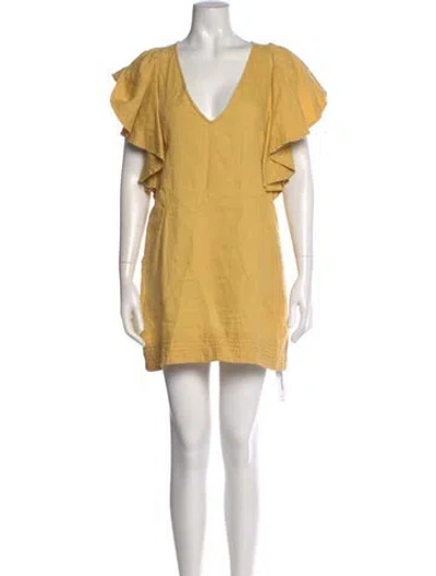 Pre-owned Suboo Linen Mini Dress In Yellow