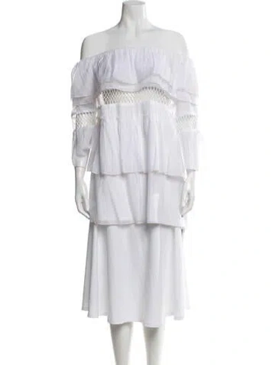 Pre-owned Suboo Off-the-shoulder Mini Dress In White