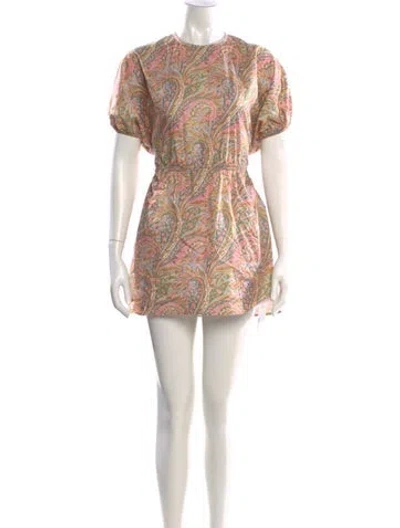 Pre-owned Suboo Paisley Print Mini Dress In Neutral