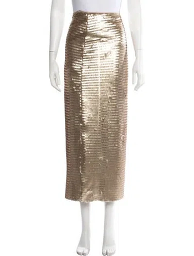 Pre-owned Suboo Patterned Long Skirt W/ Tags In Gold