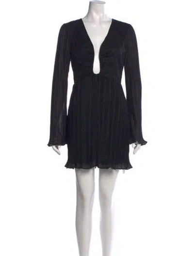 Pre-owned Suboo Plunge Neckline Mini Dress In Black