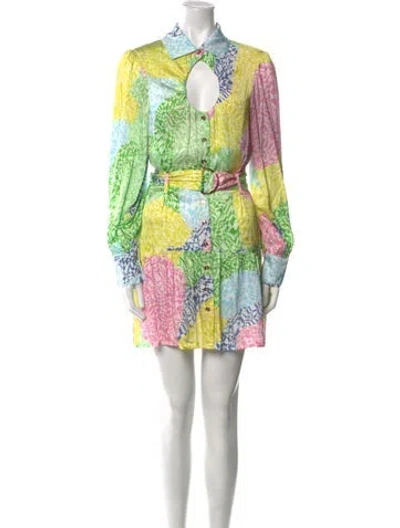 Pre-owned Suboo Printed Mini Dress In Yellow