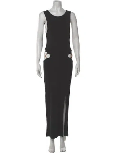 Pre-owned Suboo Scoop Neck Long Dress In Gray