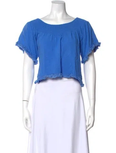 Pre-owned Suboo Scoop Neck Short Sleeve Top In Blue