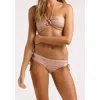 Suboo Solid Lace Side Bikini Bottom In Rose Gold In Multi