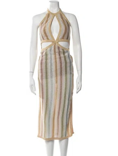 Pre-owned Suboo Striped Midi Length Dress W/ Tags
