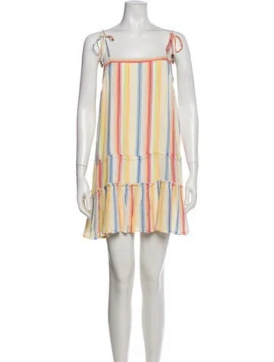 Pre-owned Suboo Striped Mini Dress In Blue