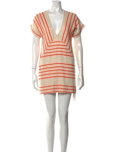 Pre-owned Suboo Striped Mini Dress In Multicolor