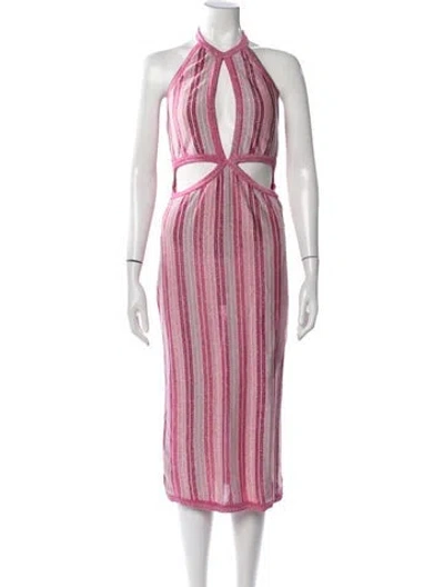 Pre-owned Suboo Striped Mini Dress In Pink