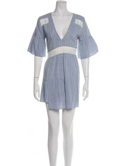 Pre-owned Suboo Striped Mini Dress In Purple
