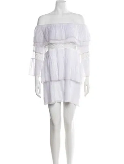 Pre-owned Suboo Striped Mini Dress In White