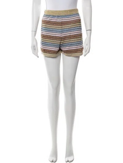 Pre-owned Suboo Striped Mini Shorts In Blue