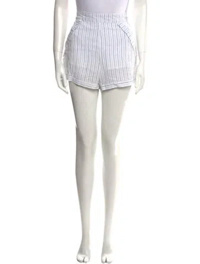 Pre-owned Suboo Striped Mini Shorts In White