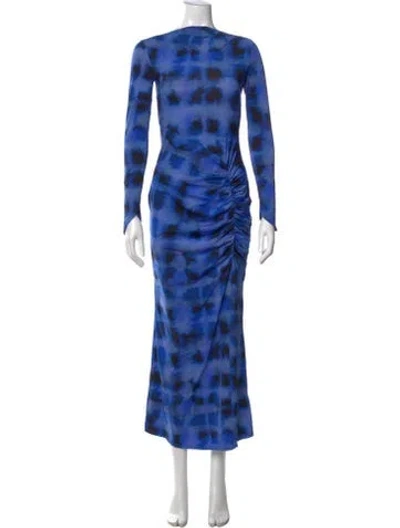 Pre-owned Suboo Tie-dye Print Long Dress In Blue