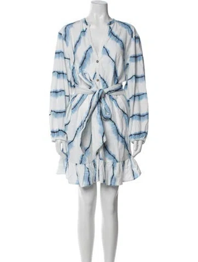 Pre-owned Suboo Tie-dye Print Mini Dress In Blue