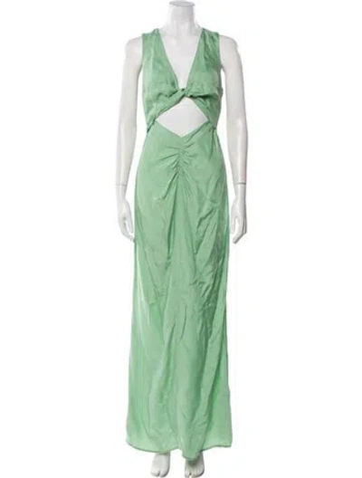 Pre-owned Suboo V-neck Long Dress W/ Tags In Green