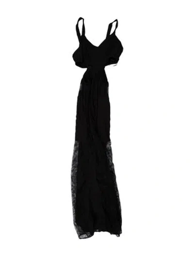 Pre-owned Suboo V-neck Midi Length Dress In Black