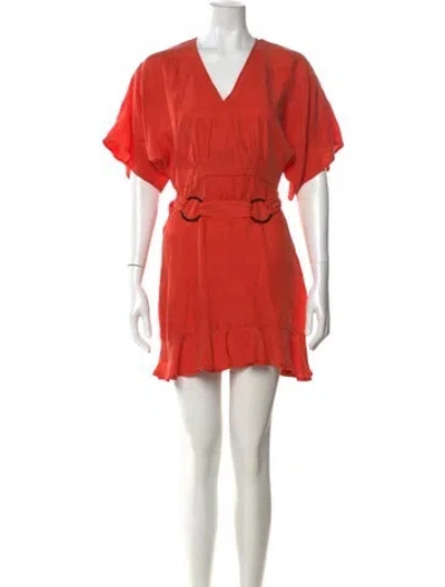 Pre-owned Suboo V-neck Mini Dress In Orange