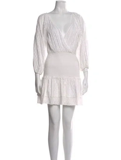 Pre-owned Suboo V-neck Mini Dress In White