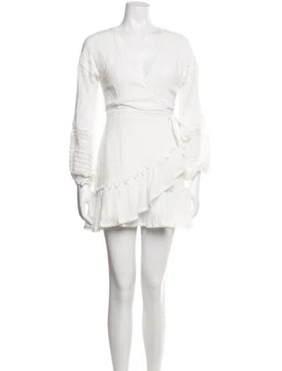 Pre-owned Suboo V-neck Mini Dress In White