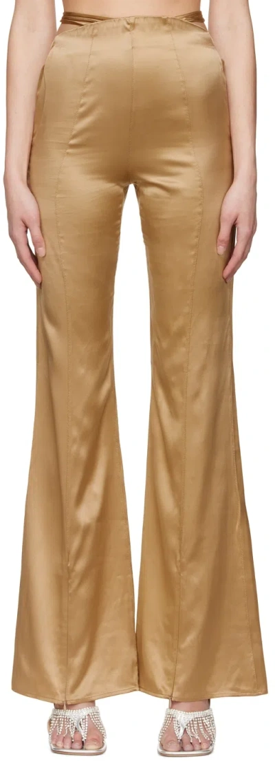 Subsurface Ssense Exclusive Gold Ribbon Trousers In Black,gold