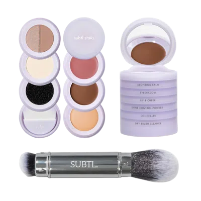 Subtl Beauty 6-in-1 Full Face Makeup Stak With Dual-ended Face Brush - 010w