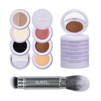 Subtl Beauty 6-in-1 Full Face Makeup Stak With Dual-ended Face Brush - 012c