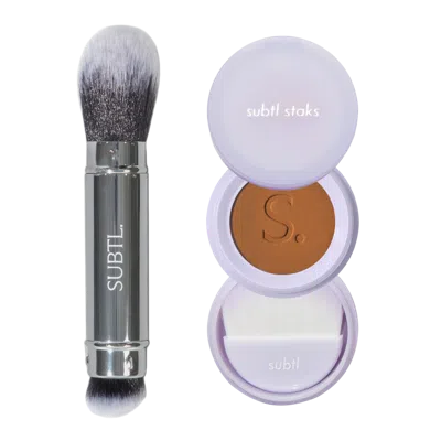 Subtl Beauty Bb Powder Foundation + Dual-ended Face Brush - Deep 1n